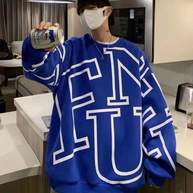 Klein Blue Weather Men's Spring And Autumn New Loose Large Size Trend Ins Round Necklace - Image 5