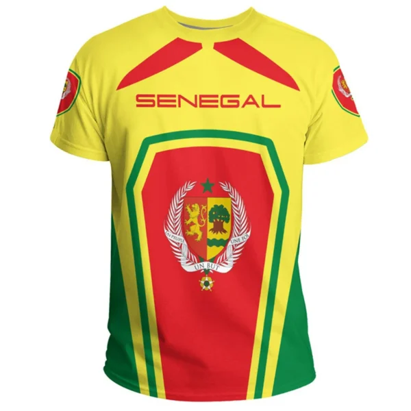 Senegal Men's T-shirts Casual Loose Round Neck SN Senegalese Flag Short Sleeve Tees Tops Clothing Oversized T Shirts Male 2024