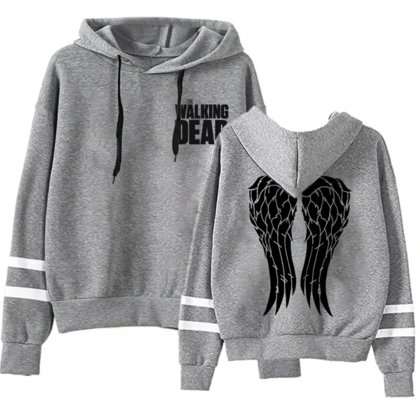 Fashion Stripe Hoodie Women Men Sweater Harajuku The Walking Dead Print Hoodie Personality Hoodie Streetwear Tops - Image 4