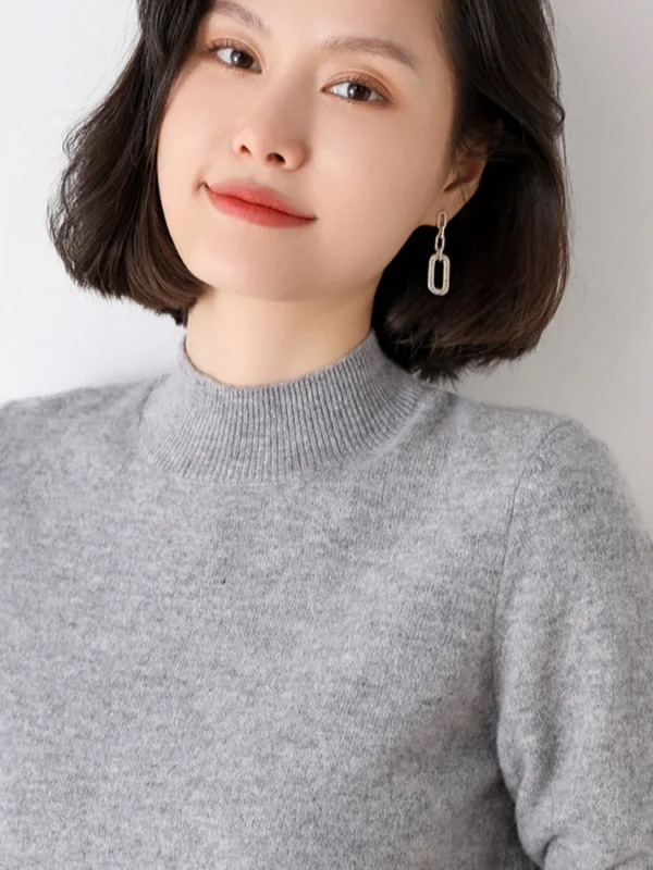 New Knitting Pullover Sweater Long Sleeve Bottom Shirt Slim Turtleneck Sweaters Autumn Winter Soft Blouse Jumpers For Women 2024 - Image 6