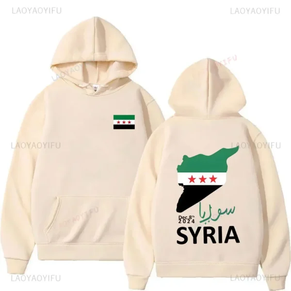 Free Syria Grpahic Sweatshirt for Men Clothes 2024 Syria Flag Long Sleeved Street Casual Hoodie Pullovers Sports GYM Tops - Image 3