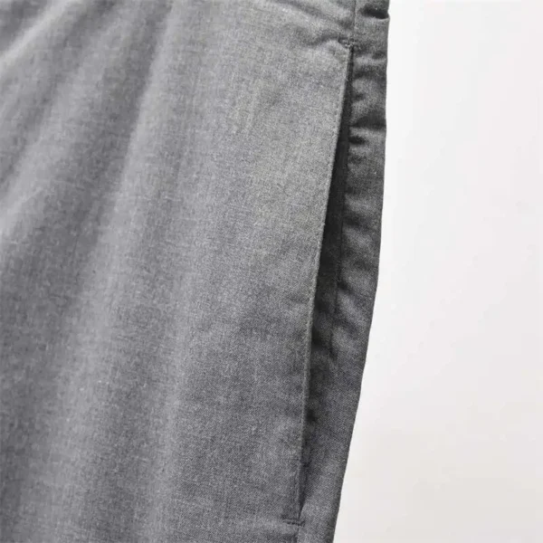 Men's Shorts pure cotton business suit side woven wide loose casual five-point pants summer - Image 5