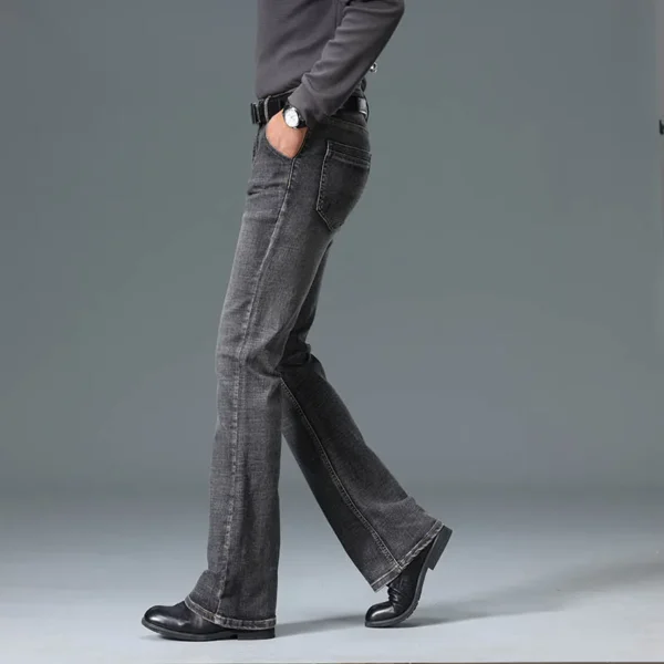 2024 Men's Autumn And Winter High Waisted Micro Flared Jeans High-Quality Loose And Comfortable Casual Pants - Image 2