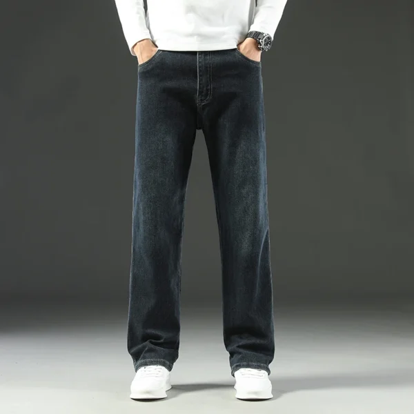 2025 New Y2K Autumn and Winter Baggy Jeans Men's Autumn and Winter Loose Straight Wide-leg Business Trousers Mens Clothing - Image 5