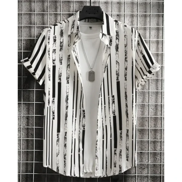 Hawaiian Beach Shirts Summer Men Shirt 3D Print Vintage Stripe Shirt Men Fashion Streetwear Short Sleeve Blouse Vocation Clothes - Image 4