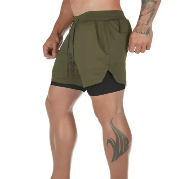 Summer Men Running Shorts 2In1 Double-deck Sport Shorts Sportswear Fitness Short Pants Training Jogging Bottom Men's Clothing - Image 5
