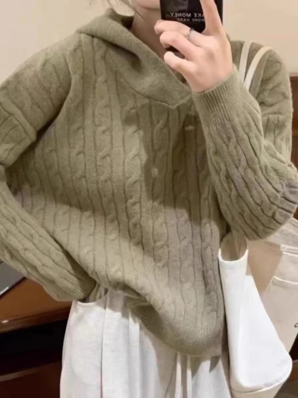 AOSSVIAO Korean Women's Sweater Loose Turtleneck Sweaters Warm Solid Pullover Knitwear Basic Female Tops Autumn Winter 2024 - Image 6
