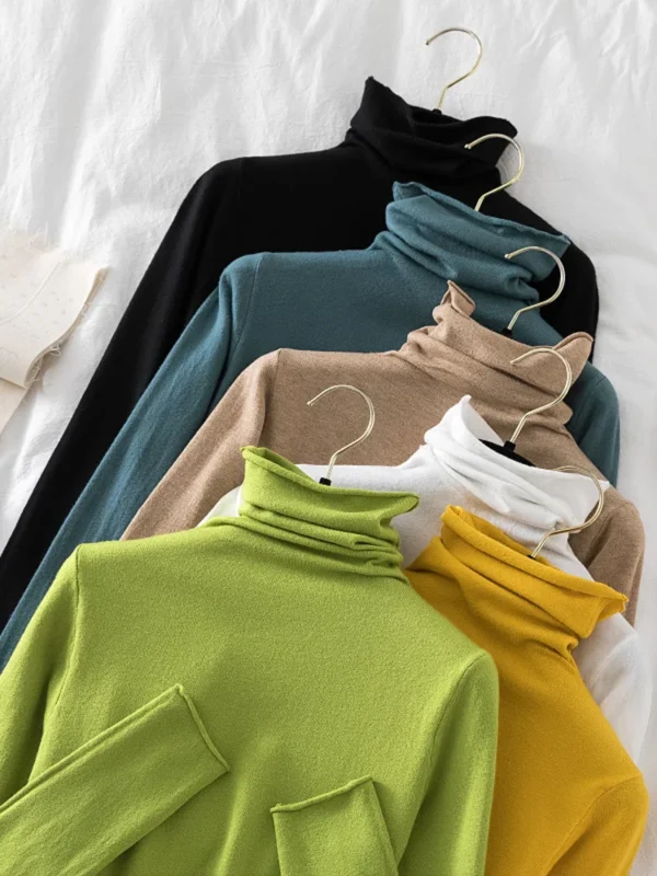 Turtleneck Women Sweaters 2024 Autumn Winter Sweater Knitted Pullover Long Sleeve Woman Sweaters Tops Soft Jumper Pull Femme - Image 2