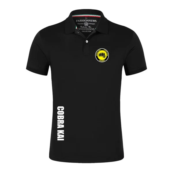 2025 Cobra kai Printing New Men's Fashion Summer Short Sleeves Solid Color Classic Casual Slim Ordinary Polos Shirt Tops