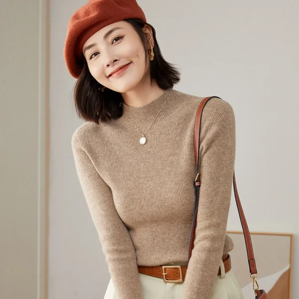 WinvyNee Womans Clothing Wool Sweater Long Sleeve Sweaters Solid Pullover Knitwear Basic 2024 New Arrivals Tops Autumn A1263003 - Image 3
