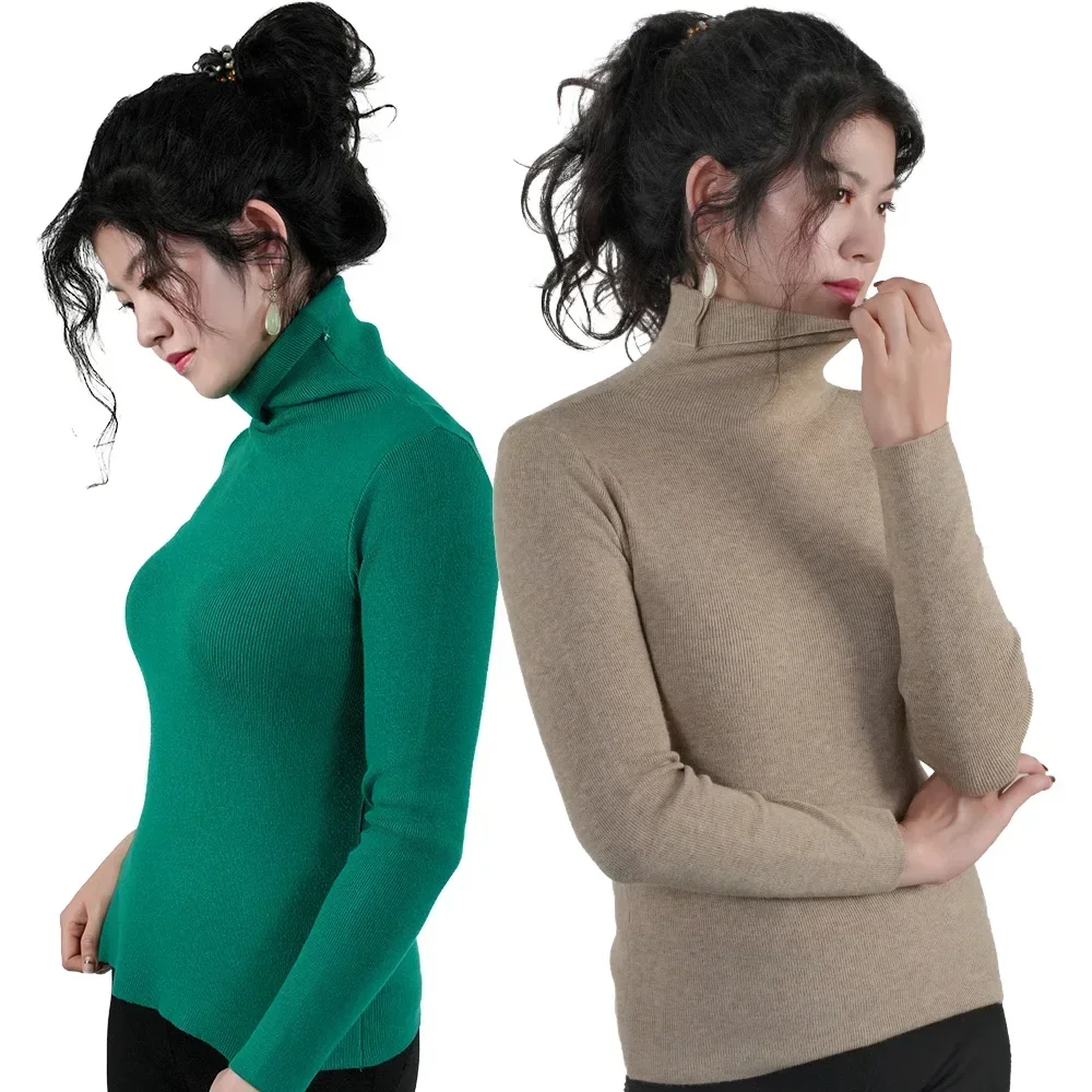 Women Sweater Winter Warm High Collar Knitwear Long Sleeve Slim Jumpers Woman Thermal Tops Clothes Pullover Turtleneck Sweaters - Image 5