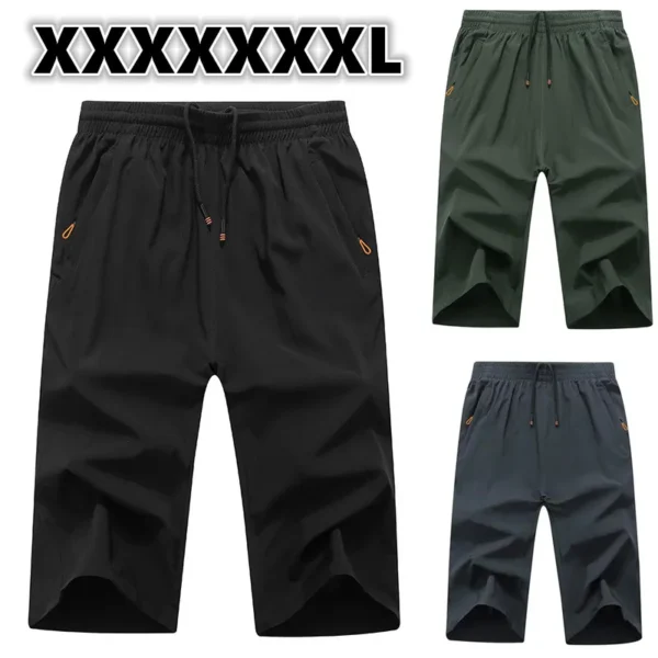 Men Casual Shorts Pants Plus Size 3XL-9XL Summer Sweatpants Three Quarter Shorts Sport Pants 3/4 Pants Gym Shorts