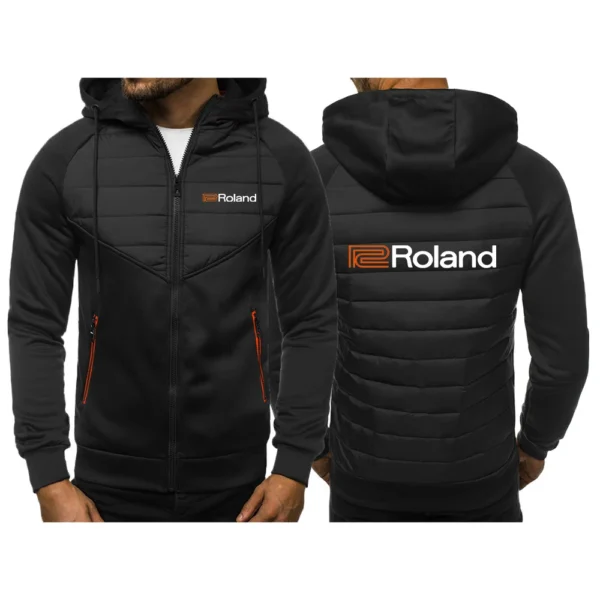 Roland Piano 2024 Men Spring And Autumn Leisure Fashion Jacket Three-Color Stitching Sweatshirts Cotton Comfortable Tops