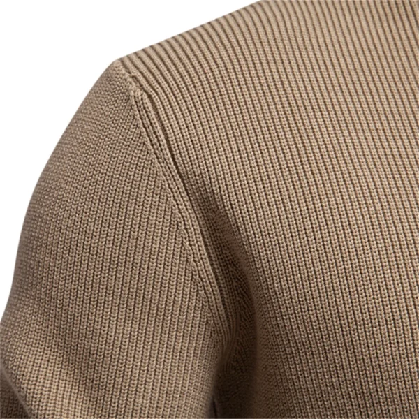 AIOPESON Mens Mock Neck Button up Cotton Pullover Sweaters Casual Social Knit Turtleneck Autumn Winter Sweaters for Men - Image 3