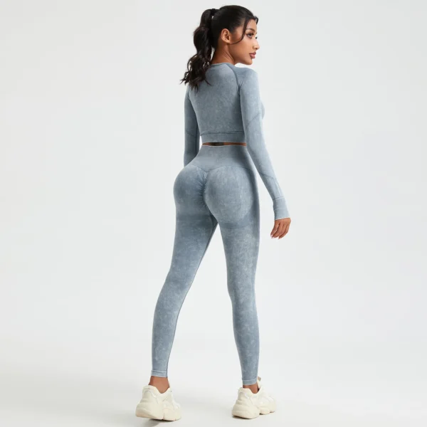 Wash Autumn Pant Sets Skinny Stretch Sport Pant Sets Beautiful Activewear Exercise Activewear Running Sport Leggings - Image 4