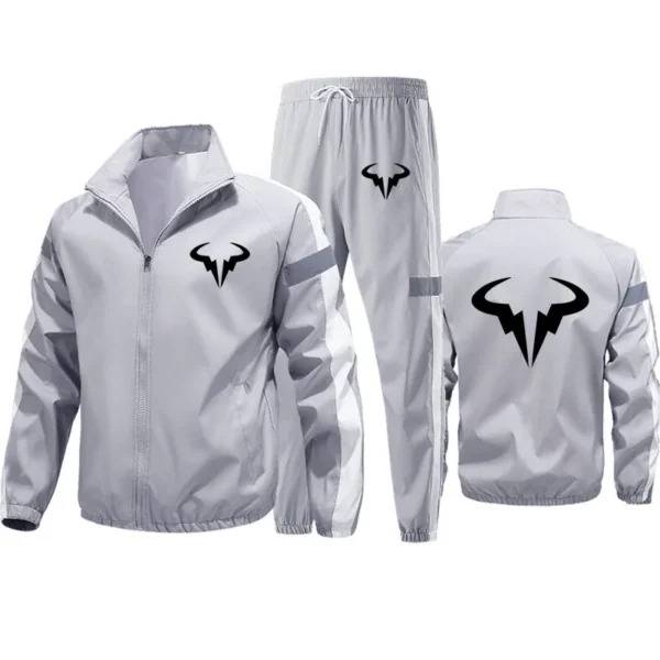 2024 M-6XL Zip-up Tracksuit (Jacket + Sweatpants) Rafael Nadal Print high quality Outdoor Spring Autumn Men's Jacket set