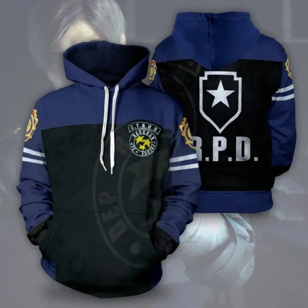 Men's hooded sweatshirt, 3D digital printed top, fashionable casual sports jacket