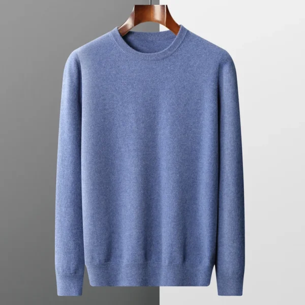 100% merino cashmere sweater men's round neck pullover business casual fashion top knitted loose men's Jacket