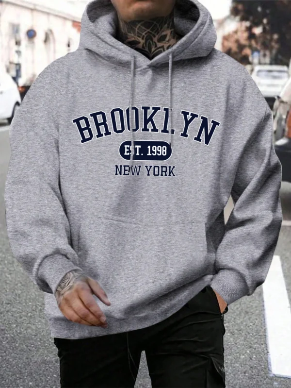 Brooklyn Est 1998 New York Printing Men Hoodies Harajuku Crewneck Hoodie Fashion Oversize Hoody Autumn Comfortable Tracksuit - Image 2