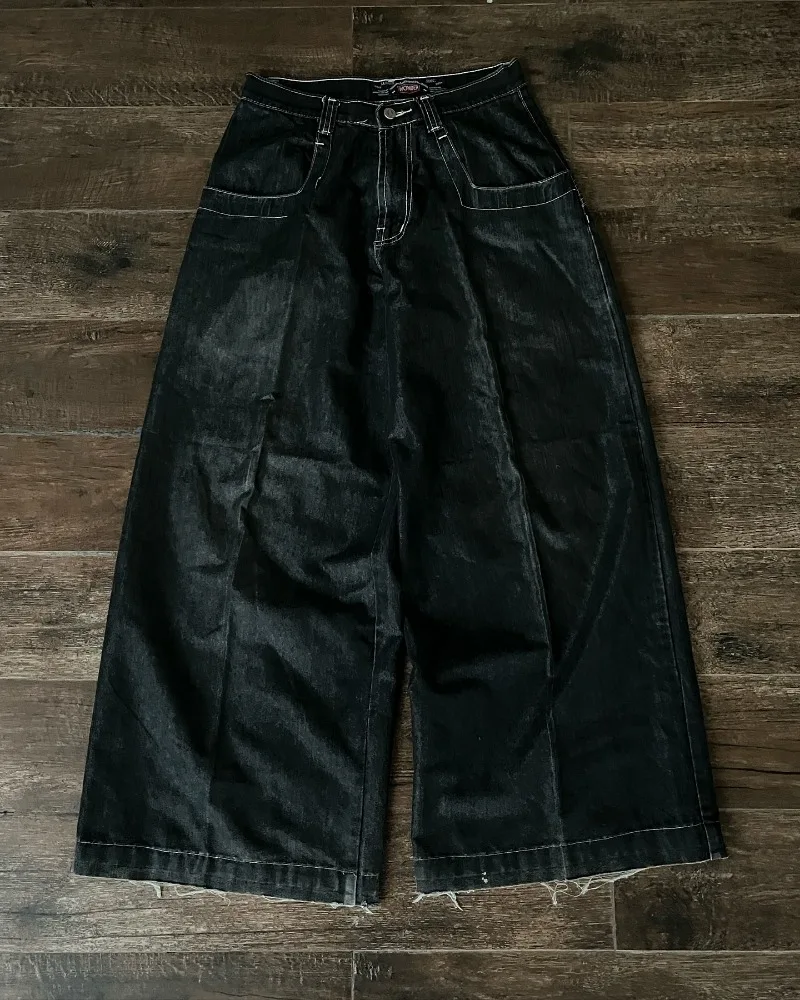 American fashion cartoon pattern oversized jeans men's Y2K street hip-hop Harajuku loose high waisted wide leg pants women's - Image 2