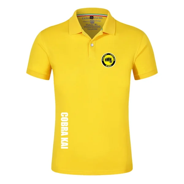 2025 Cobra kai Printing New Men's Fashion Summer Short Sleeves Solid Color Classic Casual Slim Ordinary Polos Shirt Tops - Image 4