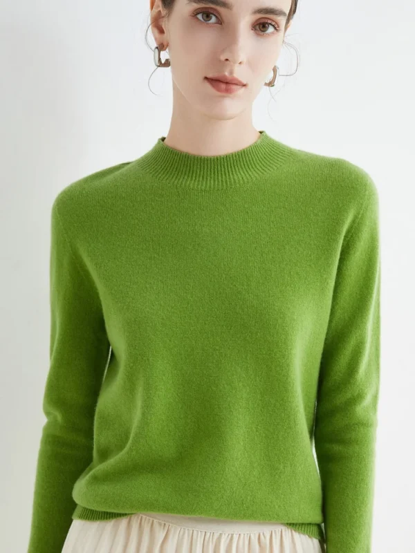 Women's Sweaters Pullovers 100% Merino Wool Knitwear Mock Neck Basic Casual Cashmere Autumn Winter Comfortable Clothing Tops New - Image 2