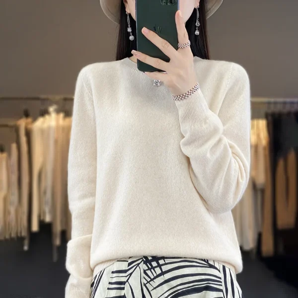 New Sweater Sweater For Autumn/Winter 2024 100% Sweater Women's Crewneck Loose Base Shirt Soft And Comfortable WQ012