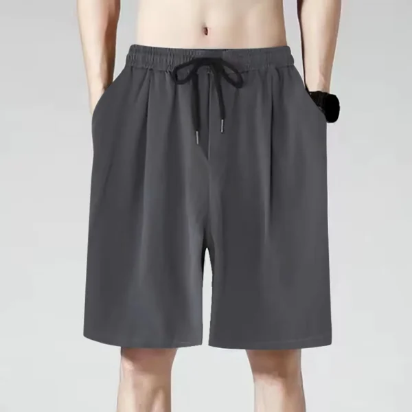 Men's Ice Silk Shorts Loose Pocket Casual Jogging Shorts Running 2024 Summer Comfortable Shorts Pant Workout Training Shorts - Image 3