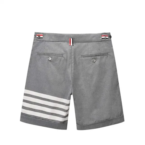 Men's Shorts pure cotton business suit side woven wide loose casual five-point pants summer - Image 2