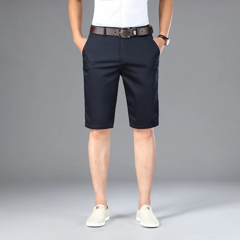 2024 Summer Thin Casual Shorts Men Traight Elastic Business Fashion Short Pants High Quality Male Brand Solid Color - Image 2
