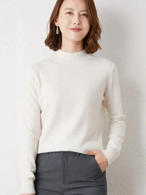 New Knitting Pullover Sweater Long Sleeve Bottom Shirt Slim Turtleneck Sweaters Autumn Winter Soft Blouse Jumpers For Women 2024 - Image 5