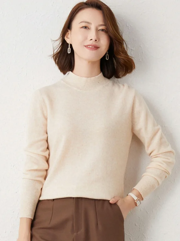 New Knitting Pullover Sweater Long Sleeve Bottom Shirt Slim Turtleneck Sweaters Autumn Winter Soft Blouse Jumpers For Women 2024 - Image 4