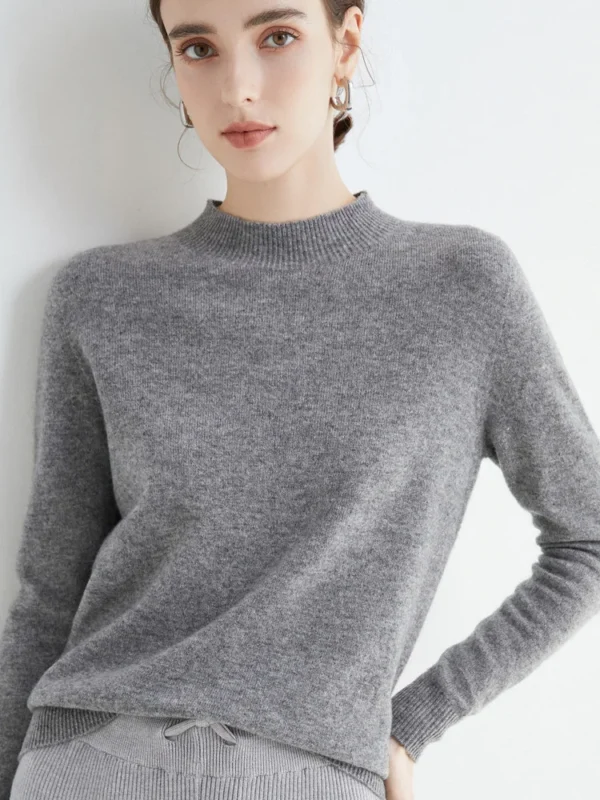Women's Sweaters Pullovers 100% Merino Wool Knitwear Mock Neck Basic Casual Cashmere Autumn Winter Comfortable Clothing Tops New - Image 6