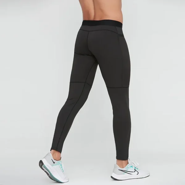 Men's Marathon Running Training Compression Pants Quick Dry Tights Sports Leggings Gym Fitness For Male With Zipper Side Pocket - Image 4