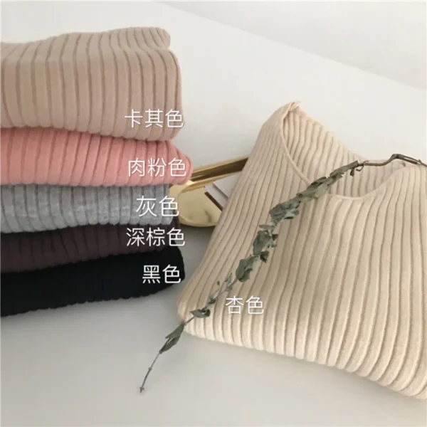 Korean Autumn V Neck Sweater Knitted Fashion Sweaters 2024 Slim Winter Tops For Women Pullover Jumper Pull Femme Truien Dames - Image 6