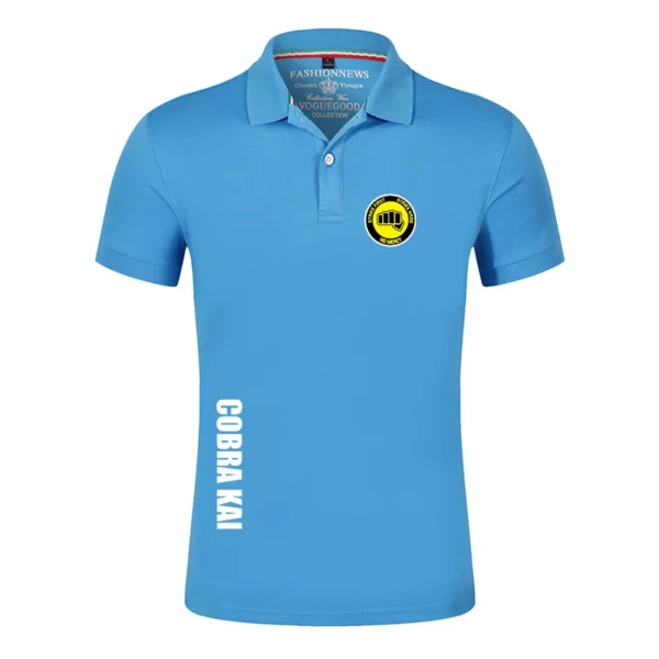 2025 Cobra kai Printing New Men's Fashion Summer Short Sleeves Solid Color Classic Casual Slim Ordinary Polos Shirt Tops - Image 6