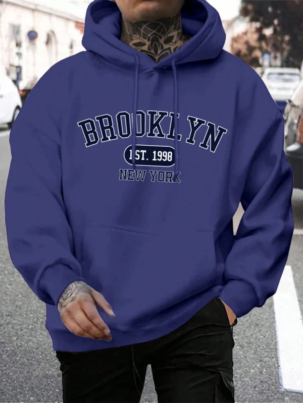 Brooklyn Est 1998 New York Printing Men Hoodies Harajuku Crewneck Hoodie Fashion Oversize Hoody Autumn Comfortable Tracksuit - Image 3