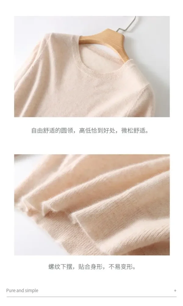 High Quality Pure Colors Spring Autumn Winter European Style Women Fashion Pullovers Knitted Cashmere Wool Sweater Lady Big Size - Image 5
