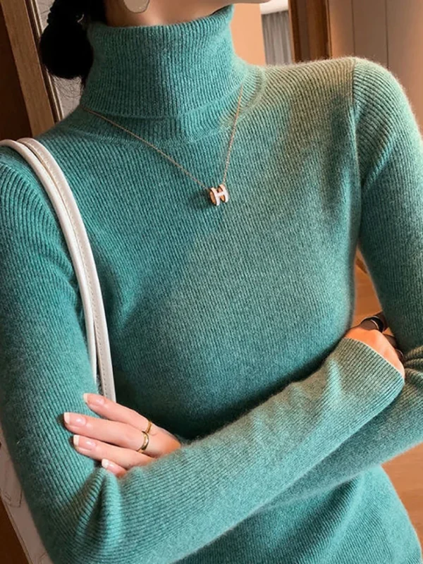 2024 Women Sweater Autumn Winter Long Sleeve Turtleneck Pullovers Warm Bottoming Korean Fashion Sweater Knitwear Soft Jumpers - Image 6