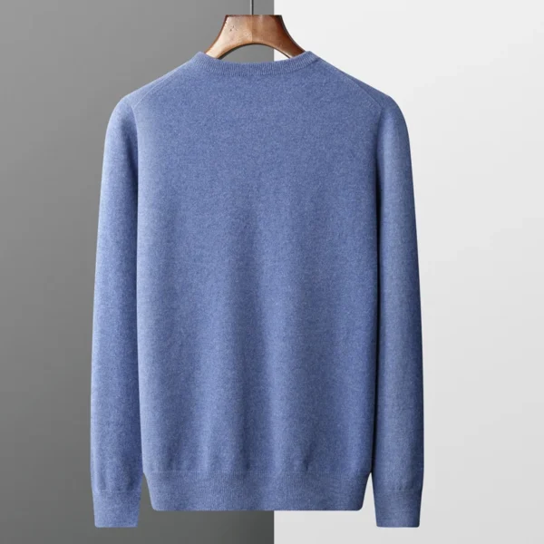 100% merino cashmere sweater men's round neck pullover business casual fashion top knitted loose men's Jacket - Image 2