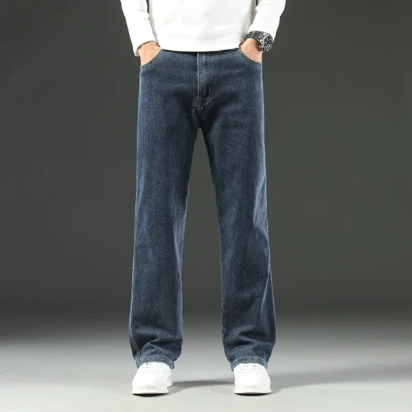 2025 New Y2K Autumn and Winter Baggy Jeans Men's Autumn and Winter Loose Straight Wide-leg Business Trousers Mens Clothing - Image 2