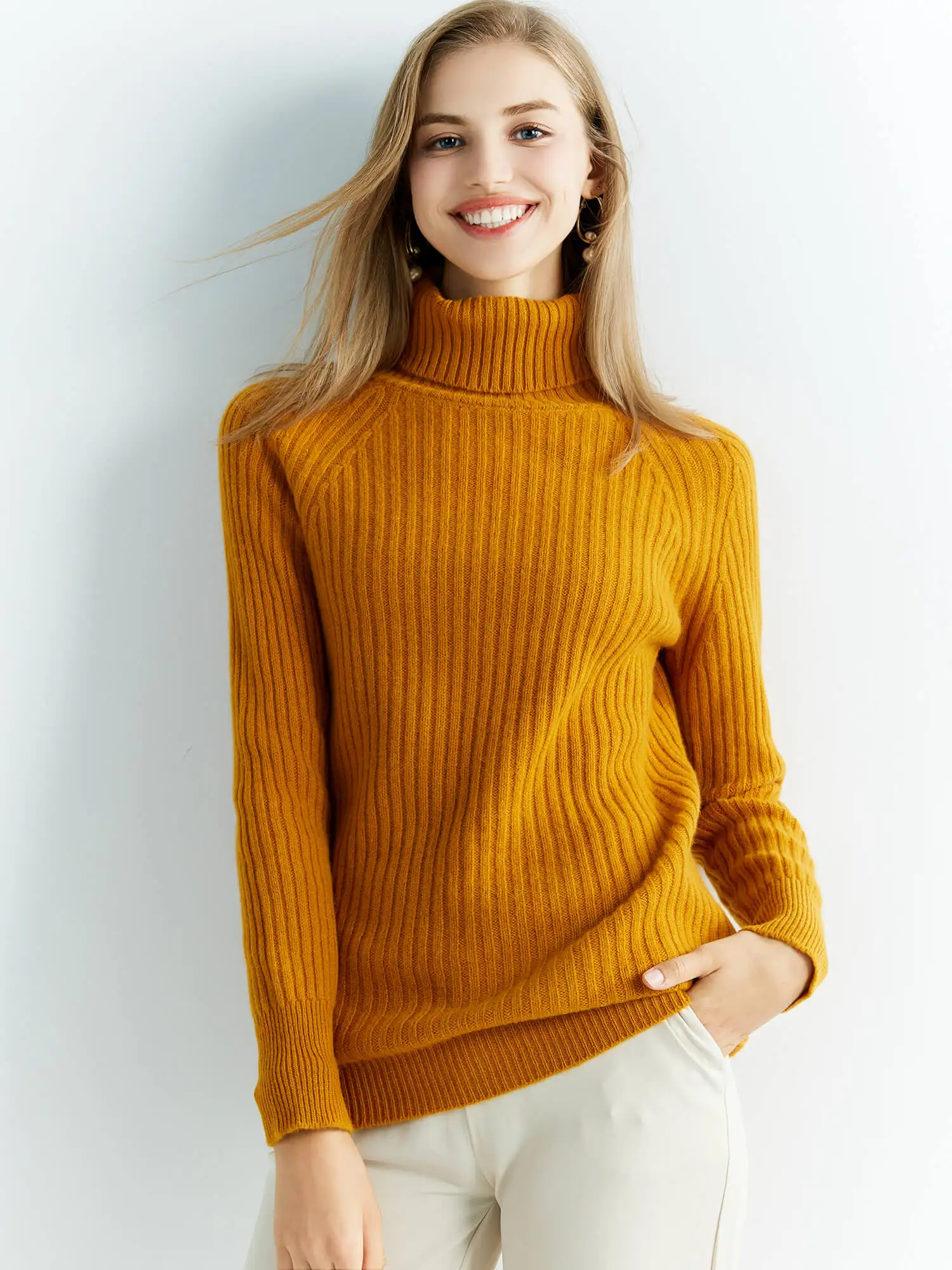 Cashmere Sweater Women's Knitted Sweaters 100% Merino Wool Turtleneck Long-Sleeve Pullover 2022 Winter Autumn Jumper Top Clothes - Image 3