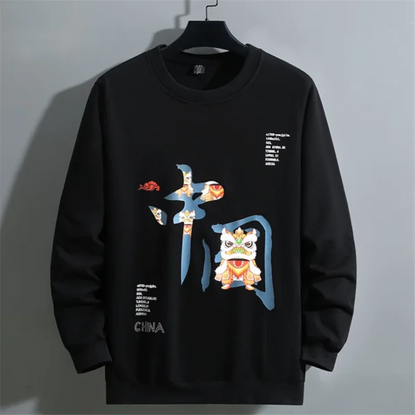 Big Size Sweatshirt 11XL 10XL Men Spring Print Sweatshirt Fashion Causal Pullover O-neck Hoodies Male Plus Size 10XL 11XL - Image 3