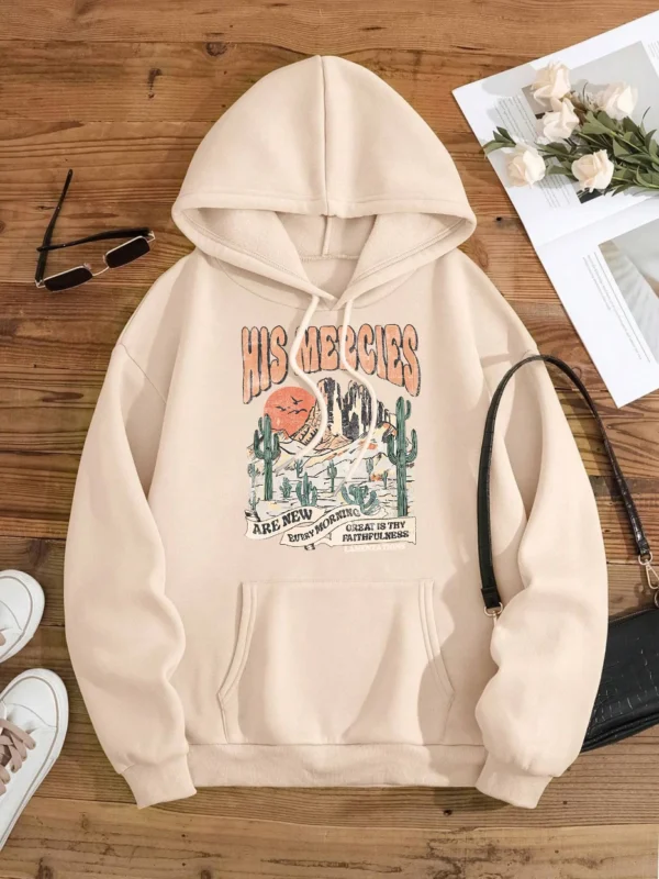 His Mercies Are New Every Morning Men Women Hoody Warm Loose Sweatshirt Casual Loose Sportswear Hip Hop Autumn Couple Streetwear - Image 3