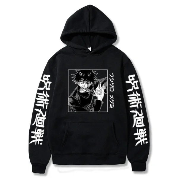 Japan Anime Jujutsu Kaisen Horror Fushiguro Megumi Manga Hoodies Men Harajuku Unisex Fashion Hip Hop Ulzzang Graphics Sweatshirt