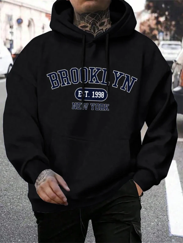 Brooklyn Est 1998 New York Printing Men Hoodies Harajuku Crewneck Hoodie Fashion Oversize Hoody Autumn Comfortable Tracksuit - Image 4