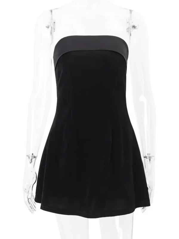 Mozision Strapless Backless Sexy Mini Dress Women Fashion With Zipper Off-shoulder Sleeveless A-line Bodycon Club Party Dress - Image 6