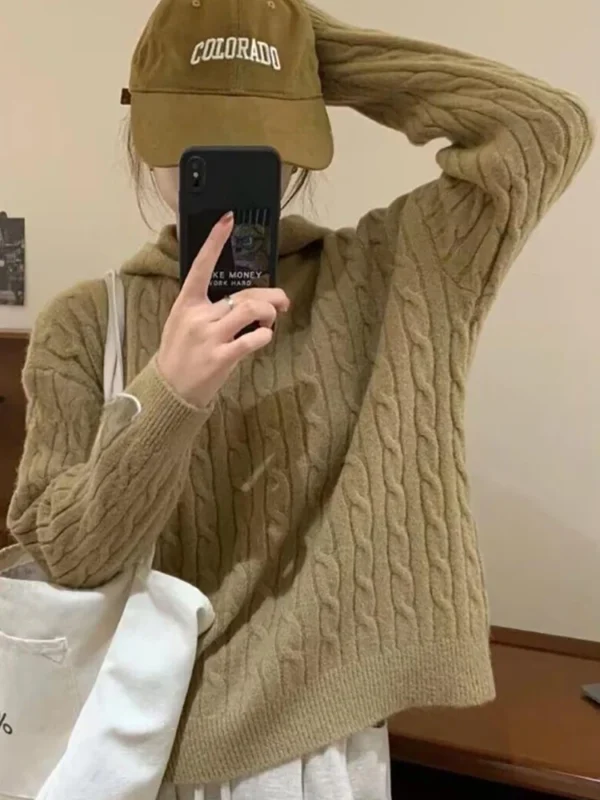 AOSSVIAO Korean Women's Sweater Loose Turtleneck Sweaters Warm Solid Pullover Knitwear Basic Female Tops Autumn Winter 2024 - Image 3