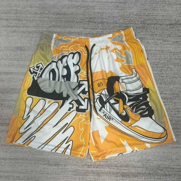Men's AJ print Mesh Basketball shorts Oversized cool Loose comfortable Printed shorts fashion Street clothing drawstring shorts - Image 5