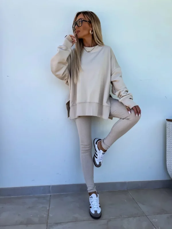 Spring summer 2024 new Shirt casual loose-fitting sweater tight pants 2 piece suit sets for women 2 pieces trousers sets